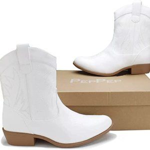 Women's White Ankle Boots